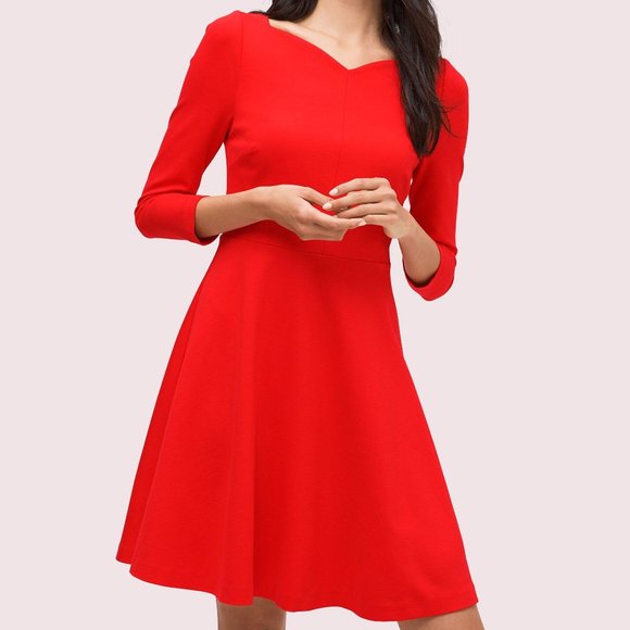 Kate Spade red ponte fit-and-flare dress, sz 8 - Picture 1 of 4